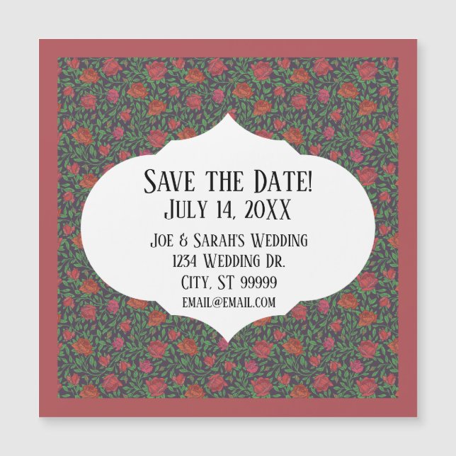 Victorian Gothic Perfect Red & Fuchsia Roses (Front)