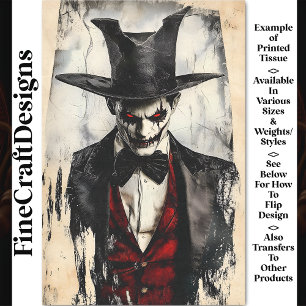 Victorian Gothic Sinister Villain BB6 Decoupage Tissue Paper