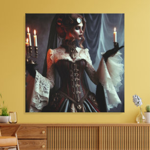 Victorian Gothic Steampunk Elegant Lady Canvas Print