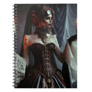 Victorian Gothic Steampunk Elegant Lady Notebook