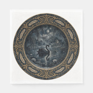 Victorian Gothic Swan Napkins