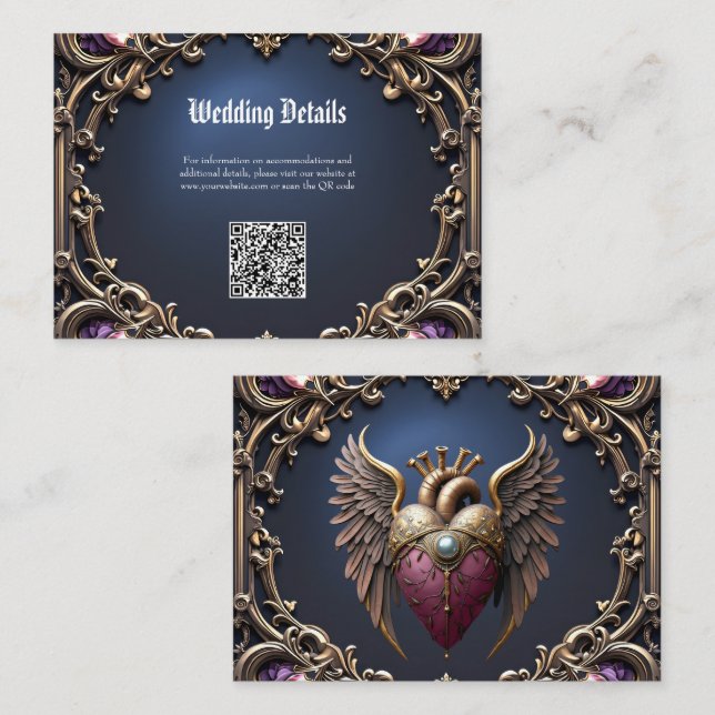Victorian Gothic Wedding Collection  Enclosure Card (Front/Back)