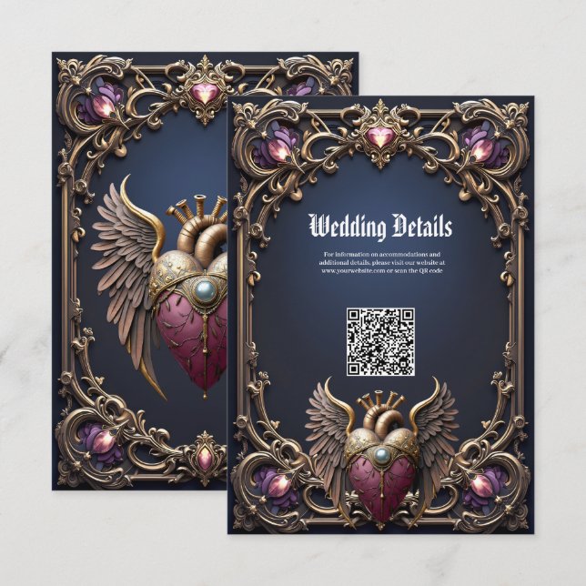 Victorian Gothic Wedding Collection  Enclosure Card (Front/Back)