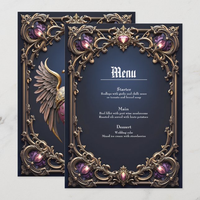 Victorian Gothic Wedding Collection Menu (Front/Back)