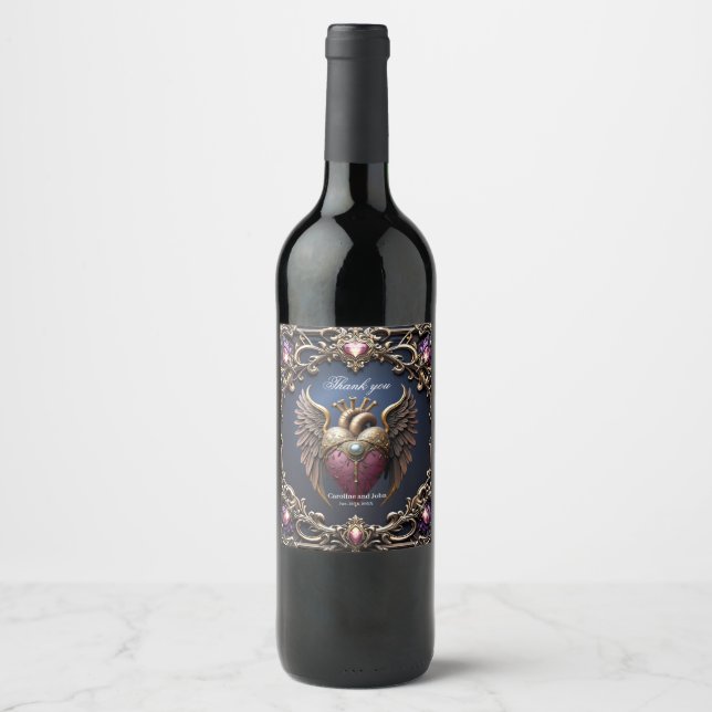 Victorian Gothic Wedding Collection Wine Label (Front)