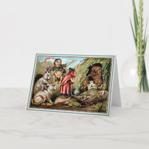 Victorian Great Owl Christmas Card