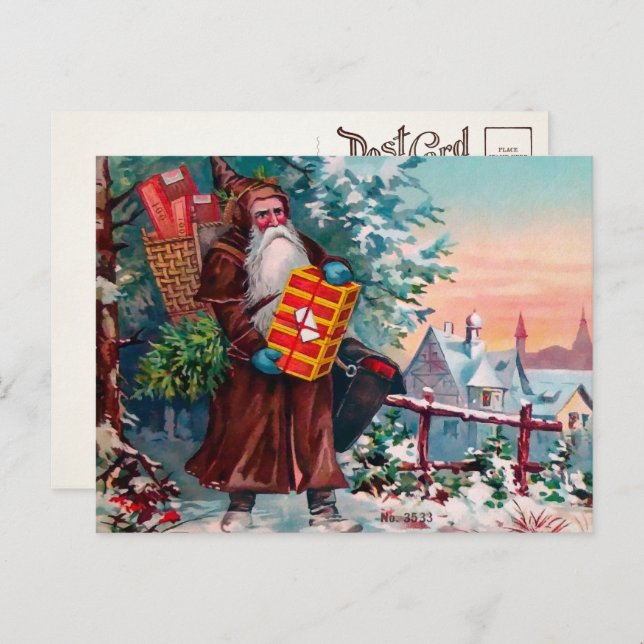 Victorian Grumpy Santa Postcard (Front/Back)