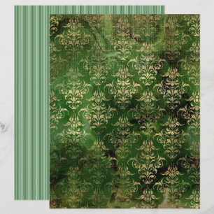 Victorian Grunge Gothic Green Scrapbook Paper