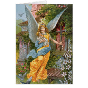 Victorian Guardian Angel with Baby