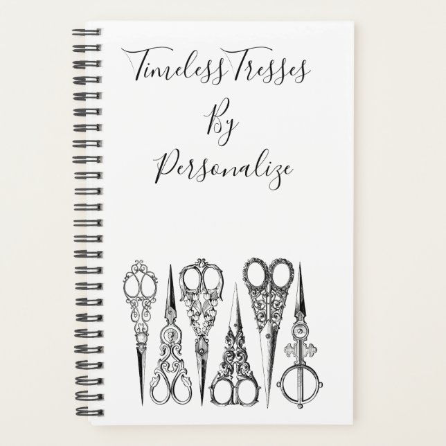 Victorian hairdresser scissors elegant  planner (Front)