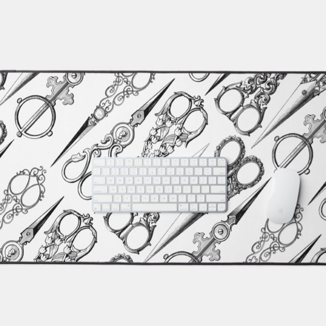 Victorian hairdresser sewing scissors elegant  desk mat (Creator Uploaded)
