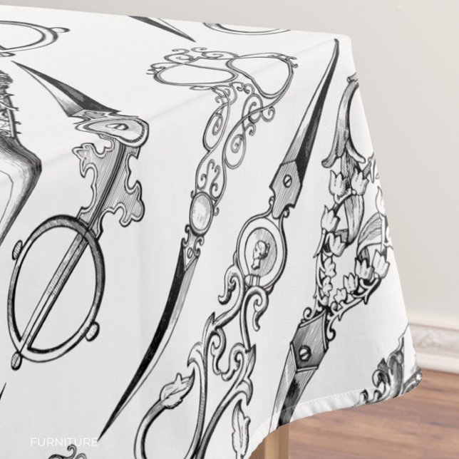 Victorian hairdresser sewing scissors elegant  tablecloth (Creator Uploaded)