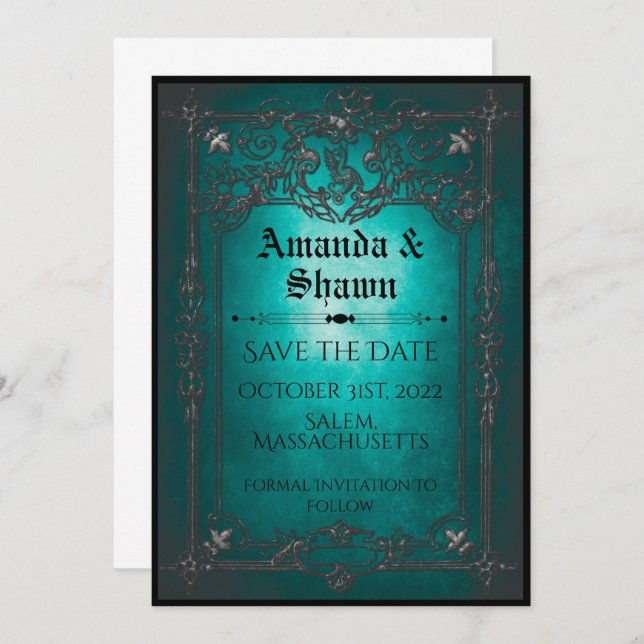 Victorian Halloween Fantasy Save The Date (Front/Back)