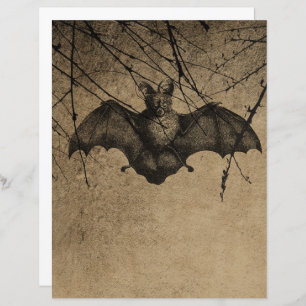 Victorian Halloween Gothic Bat Scrapbook Paper
