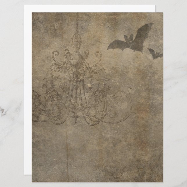 Victorian Halloween Gothic Bat Scrapbook Paper (Front/Back)