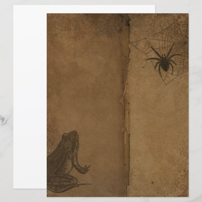 Victorian Halloween Gothic Frog Scrapbook Paper (Front/Back)