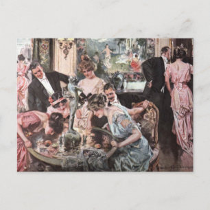 Victorian Halloween Party Postcard