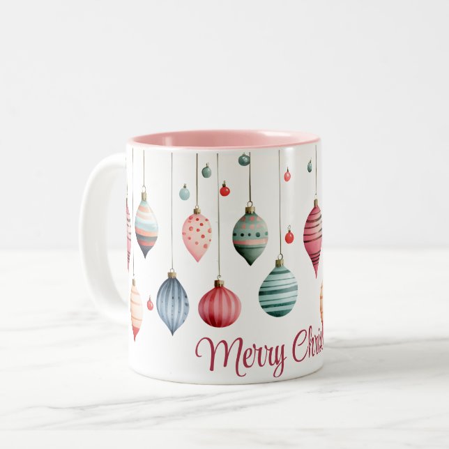 Victorian Hand Blown Glass Onament Pattern Two-Tone Coffee Mug (Front Left)