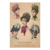 Victorian Hats Paris Fashion Vintage Ad