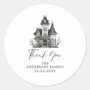 Victorian Haunted House Adult Halloween Party Classic Round Sticker