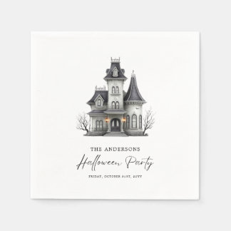 Victorian Haunted House Adult Halloween Party Napkin