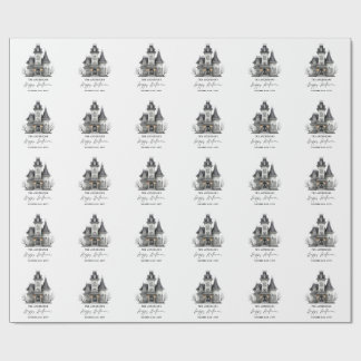 Victorian Haunted House Happy  Halloween Wrapping Paper