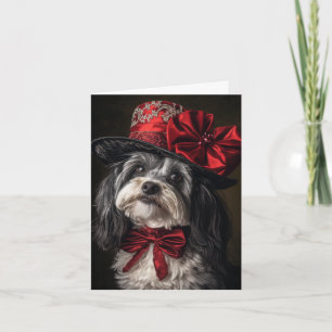 Victorian Havanese Dog Christmas Holiday Card