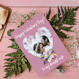 Victorian Heart Floral Valentine's Day Wife Card