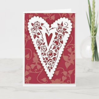 Victorian Heart Lace Holiday Card