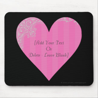 Victorian Heart - Pink & Grey Mouse Pad