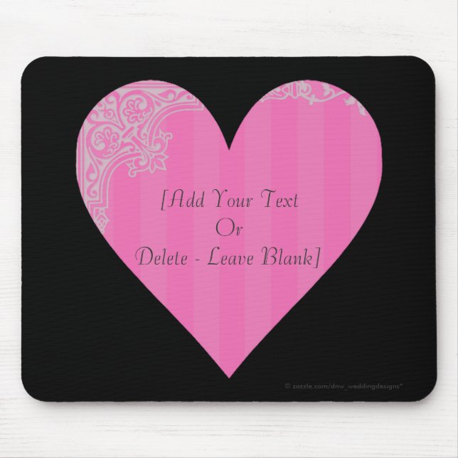 Victorian Heart - Pink & Grey Mouse Pad (Front)