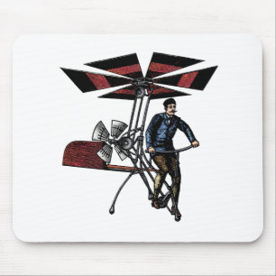 Victorian Helicopter Aircraft Contraption Mouse Pad