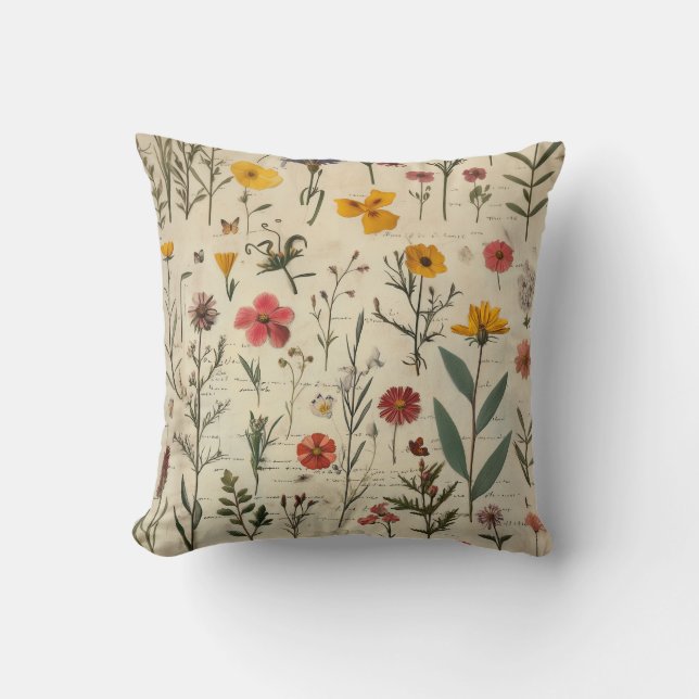 Victorian Herbarium style image Cushion (Front)