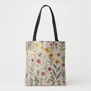 Victorian Herbarium style image Tote Bag