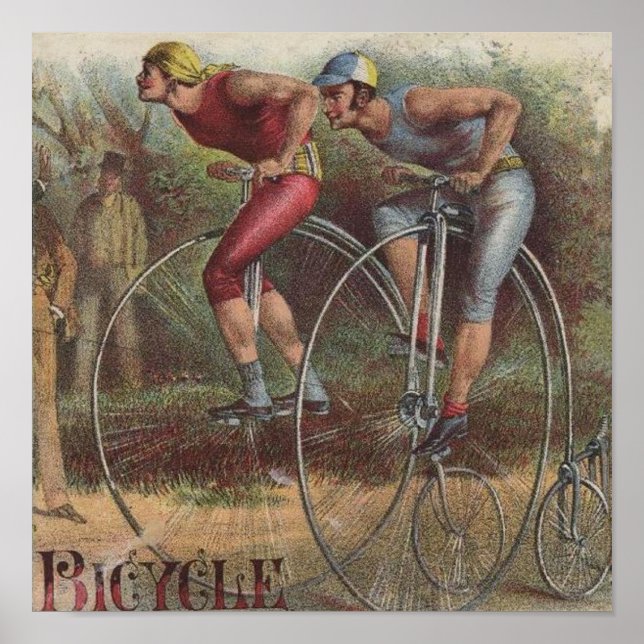 Victorian High Wheel Bicycles Poster (Front)