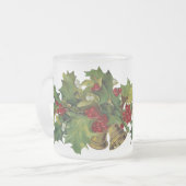 Victorian Holly Frosted Christmas Mug (Front Left)