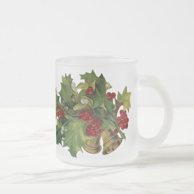 Victorian Holly Frosted Christmas Mug (Right)