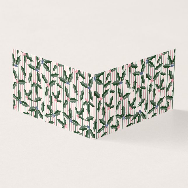 Victorian Holly Holiday Gift Enclosure Card (Outside)