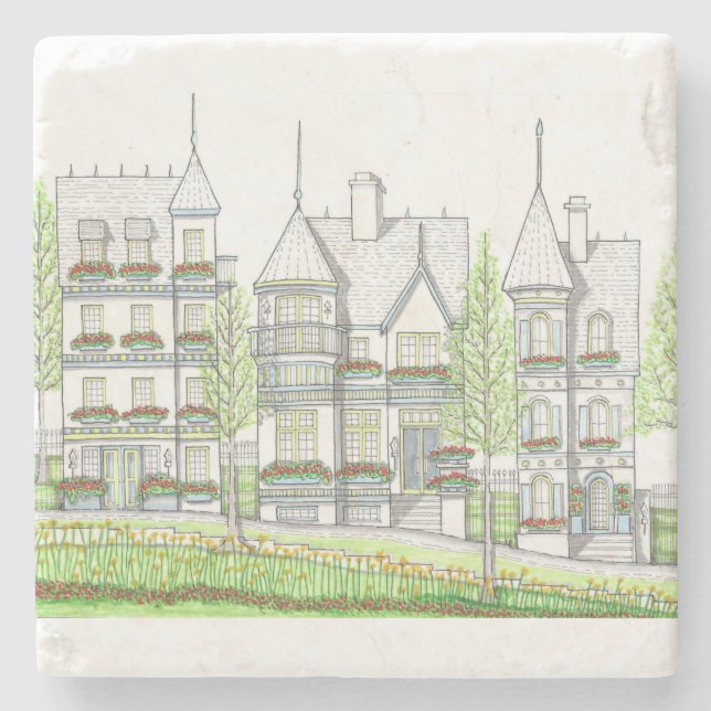 Victorian Home Marble Coaster (Front)