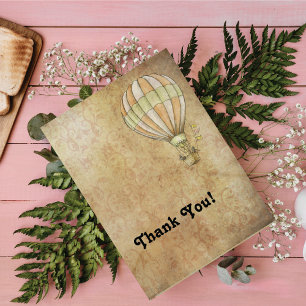 Victorian Hot Air Balloon Steampunk  Thank You Card