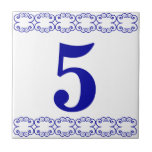 Victorian House Number Tile<br><div class="desc">Victorian House Number Tile - Blue on white with a printer's border</div>