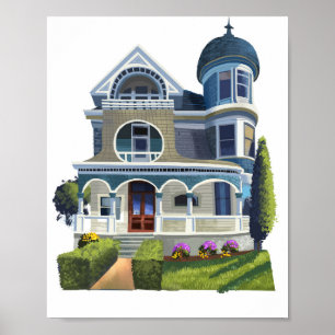 Victorian house poster