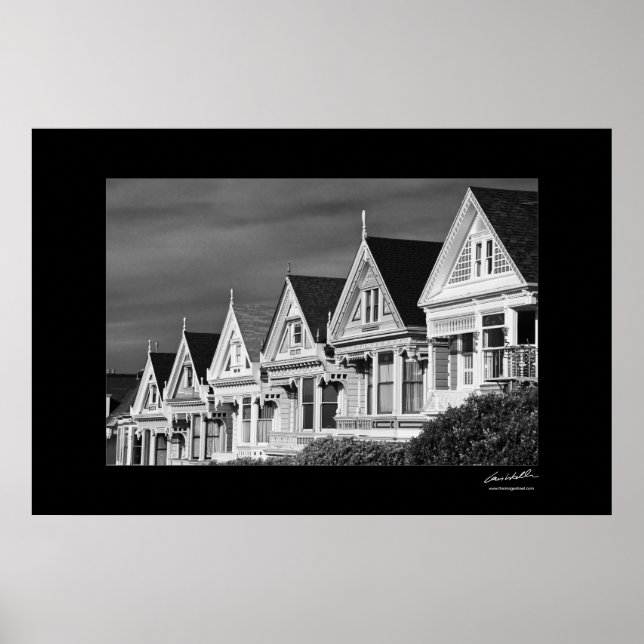 Victorian Houses on Steiner Street, Alamo Square, Poster (Front)