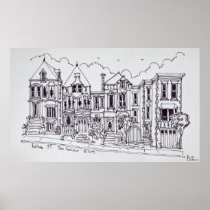 Victorian Houses   San Francisco, California Poster