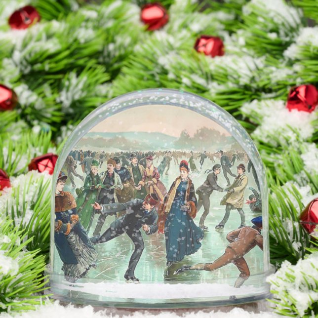 Victorian ice skating vintage winter scene snowglobe (Creator Uploaded)