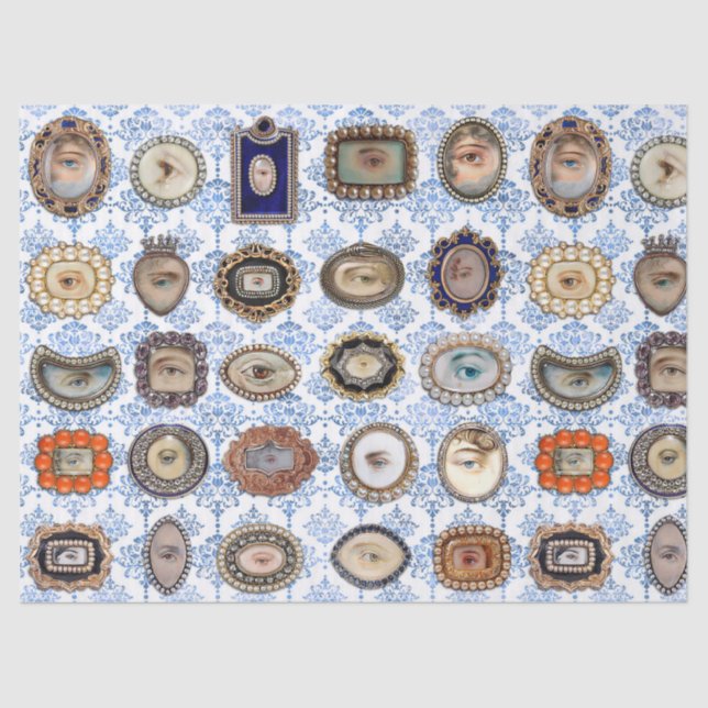 Victorian Inspired Lover's Eyes, original art Tissue Paper (Front)