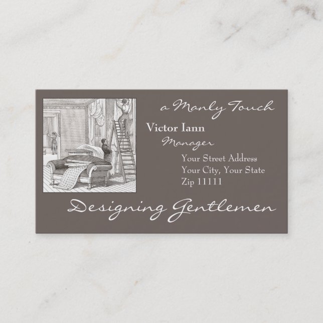 Victorian Interiors for Designer Decorator Business Card (Front)