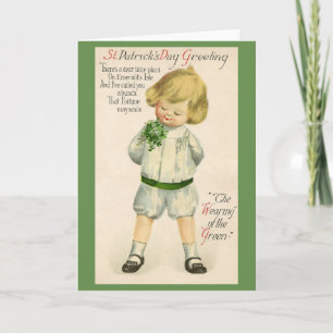 Victorian Irish Boy St. Patrick's Day Card