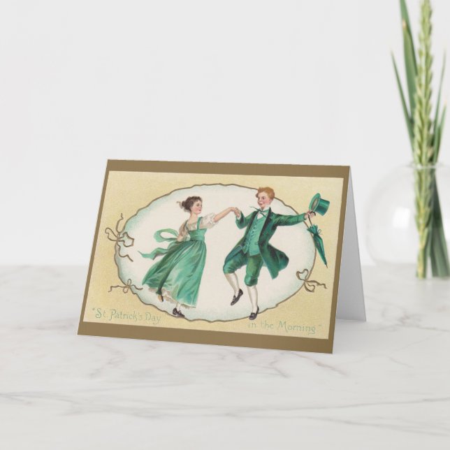 Victorian Irish Dance St. Patrick's Day Card (Front)