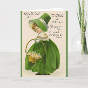 Victorian Irish Girl St. Patrick's Day Card